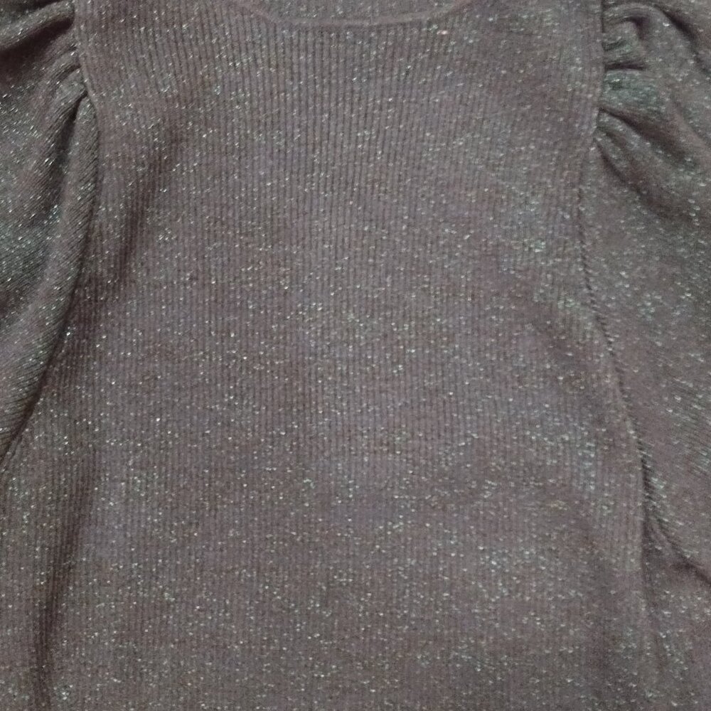 Maeve Anthropologie Emerald Green Open Back Flutter Sleeve Sparkle Sweater Small - Picture 2 of 6